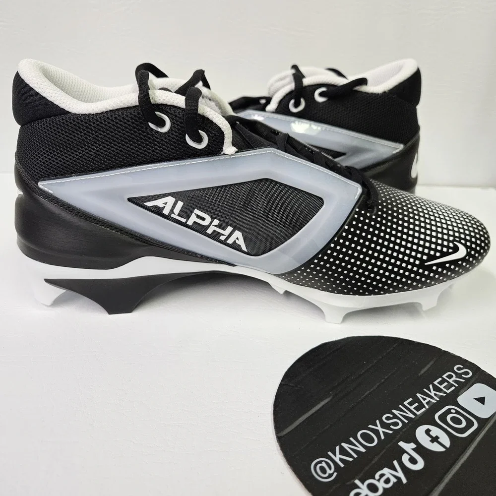 Nike Alpha Menace 4 Pro NRG Black White Football Cleats FZ7702-005 Men's Size 11